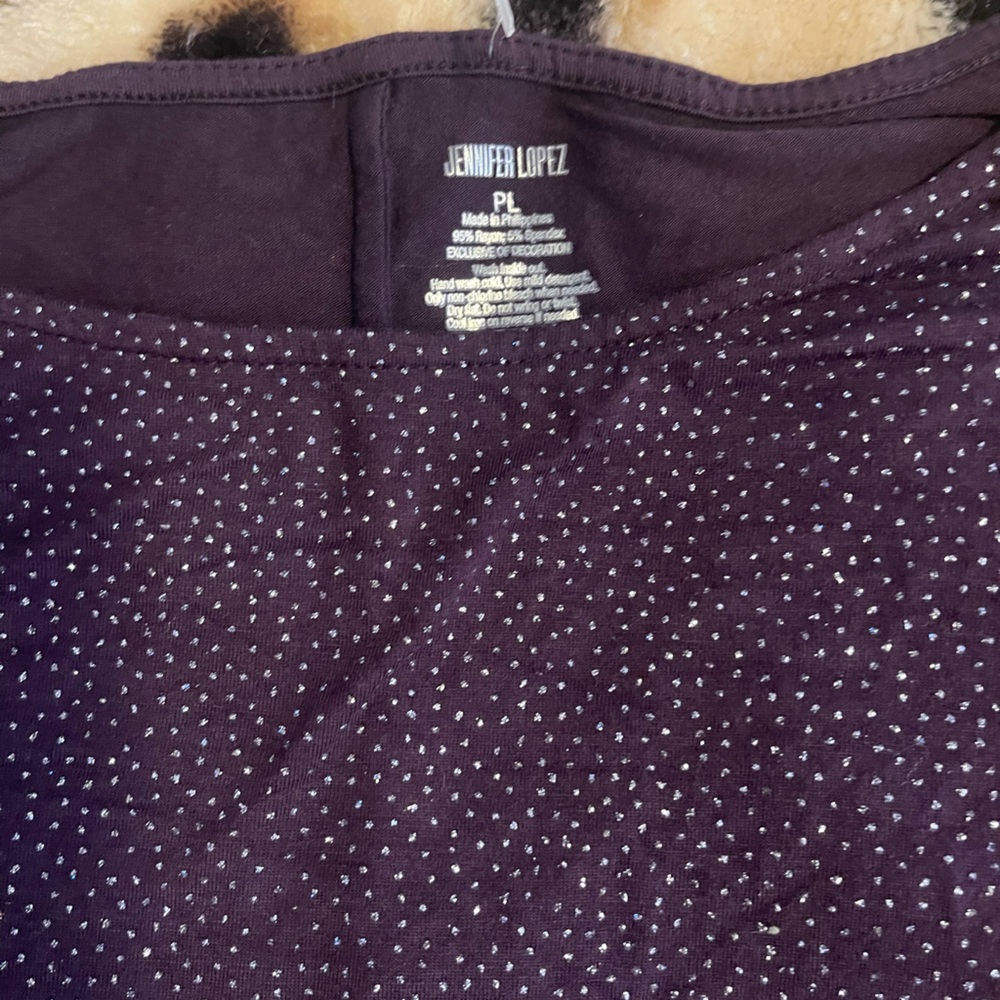 Jennifer Lopez Dark Purple Long Sleeve Top - Picture 3 of 4